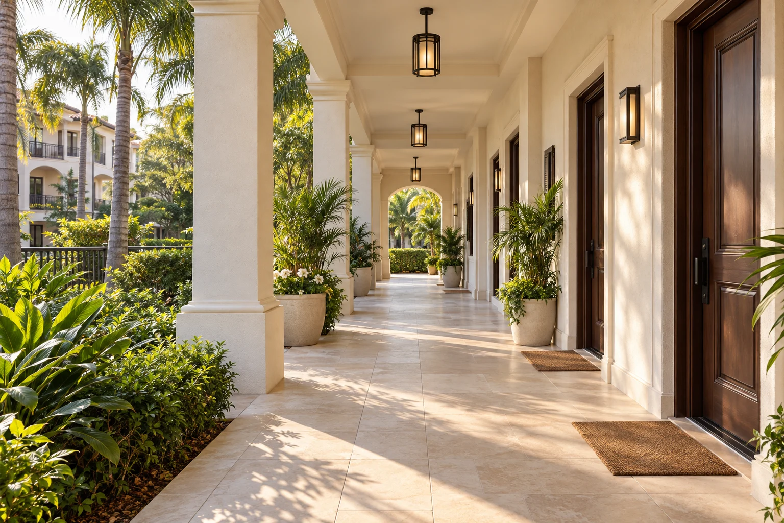 Illustrative apartment walkway photo